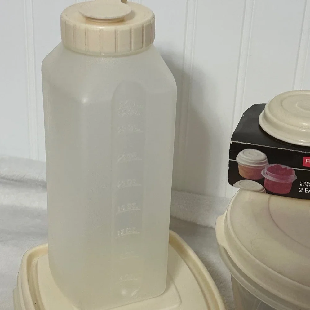 Vintage Rubbermaid Servin' Saver Food Storage Set 5pc Almond New Vintage Contain